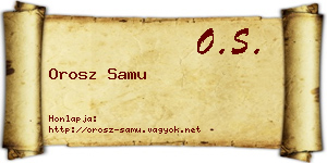 Orosz Samu névjegykártya